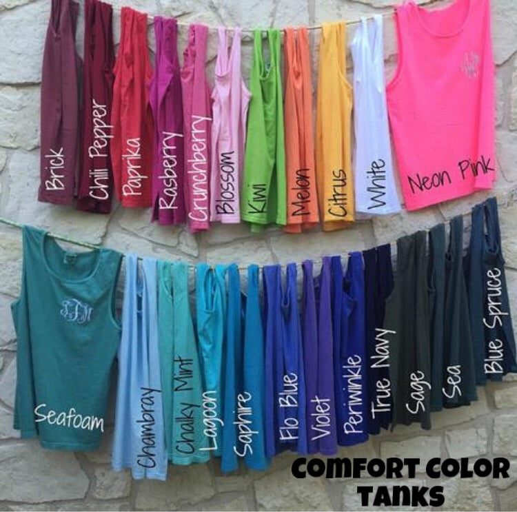 Comfort Color “pocket” monogram tank
