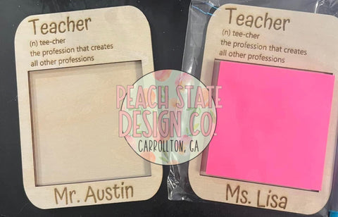 Personalized Teacher Post It Holder