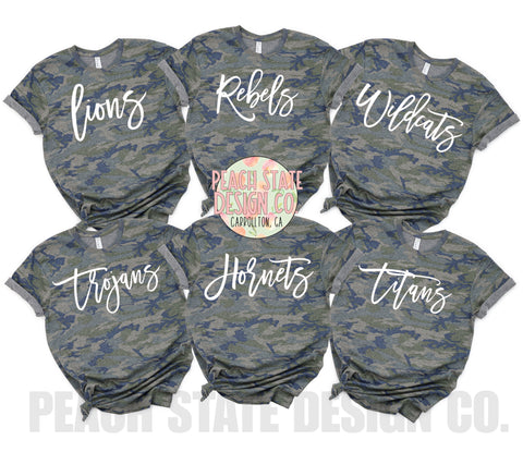 Camo School Spirit tees