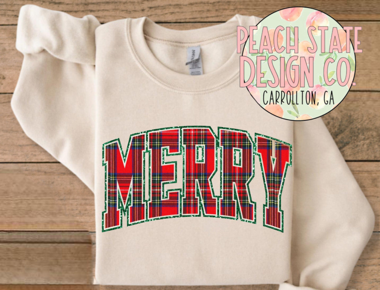 Plaid Merry with Glitter