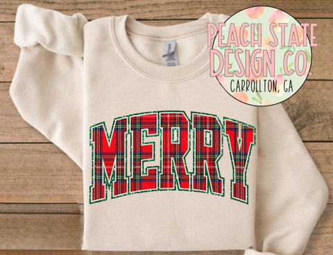 Plaid Merry with Glitter