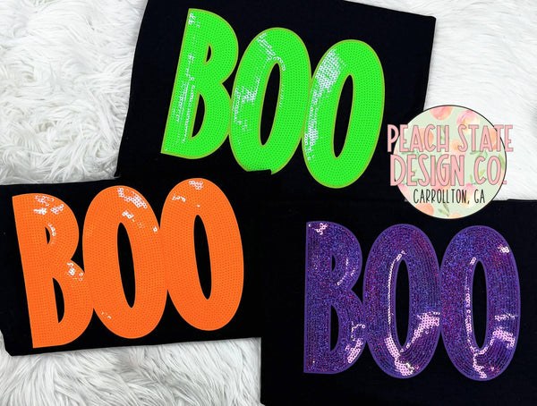 BOO sequins patch sweatshirt