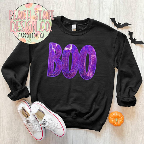 BOO sequins patch sweatshirt