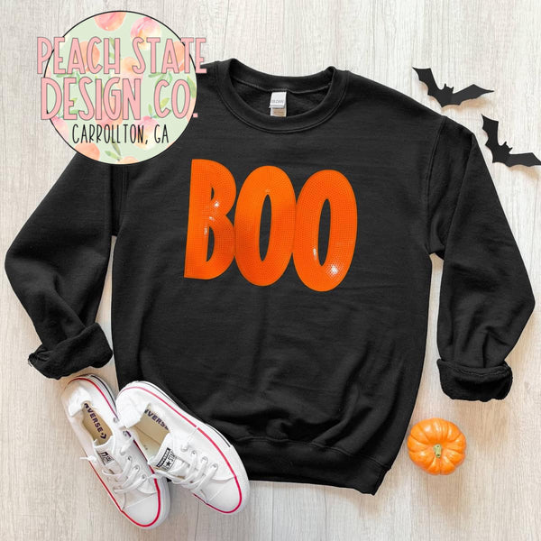 BOO sequins patch sweatshirt