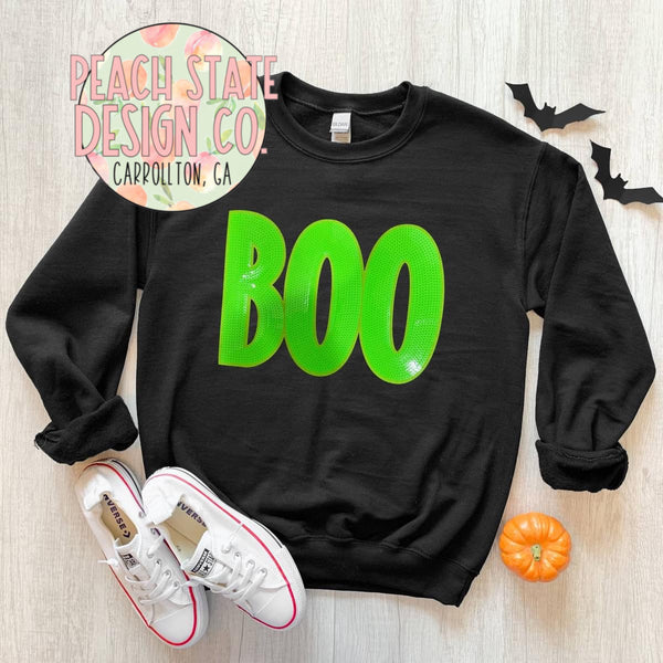 BOO sequins patch sweatshirt