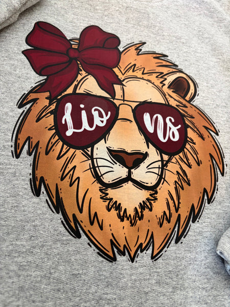Lion with bow sweatshirt