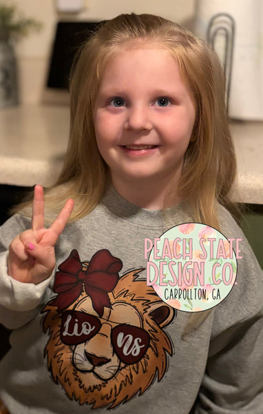 Lion with bow sweatshirt