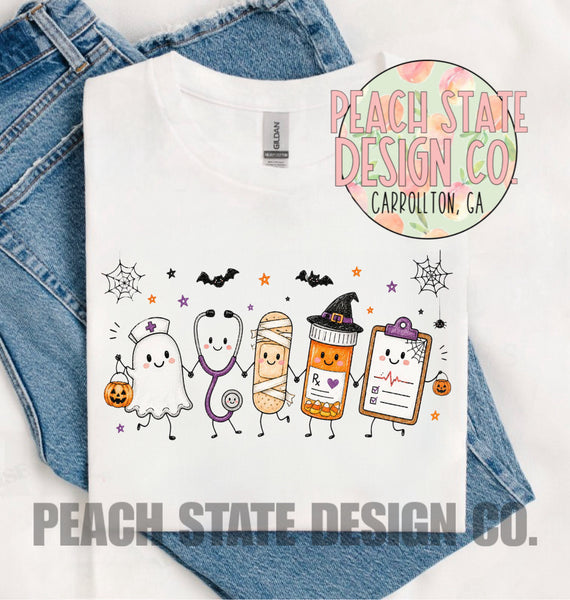 Halloween Nurse doodle tee