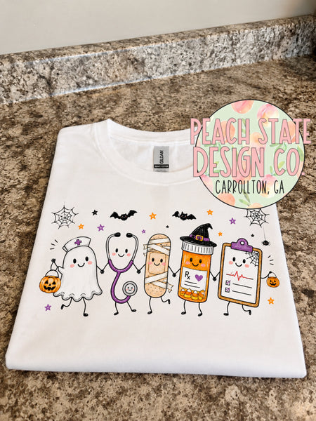 Halloween Nurse doodle tee