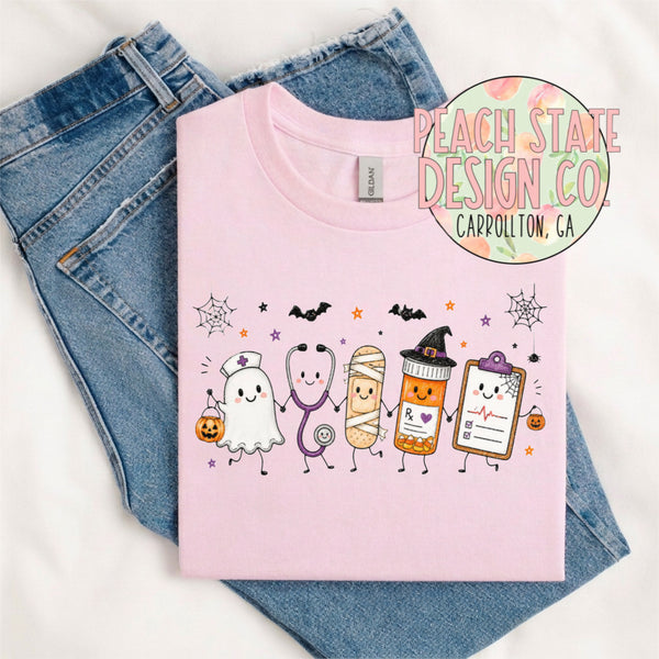 Halloween Nurse doodle tee