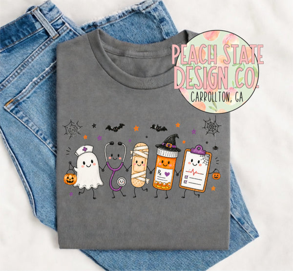 Halloween Nurse doodle tee