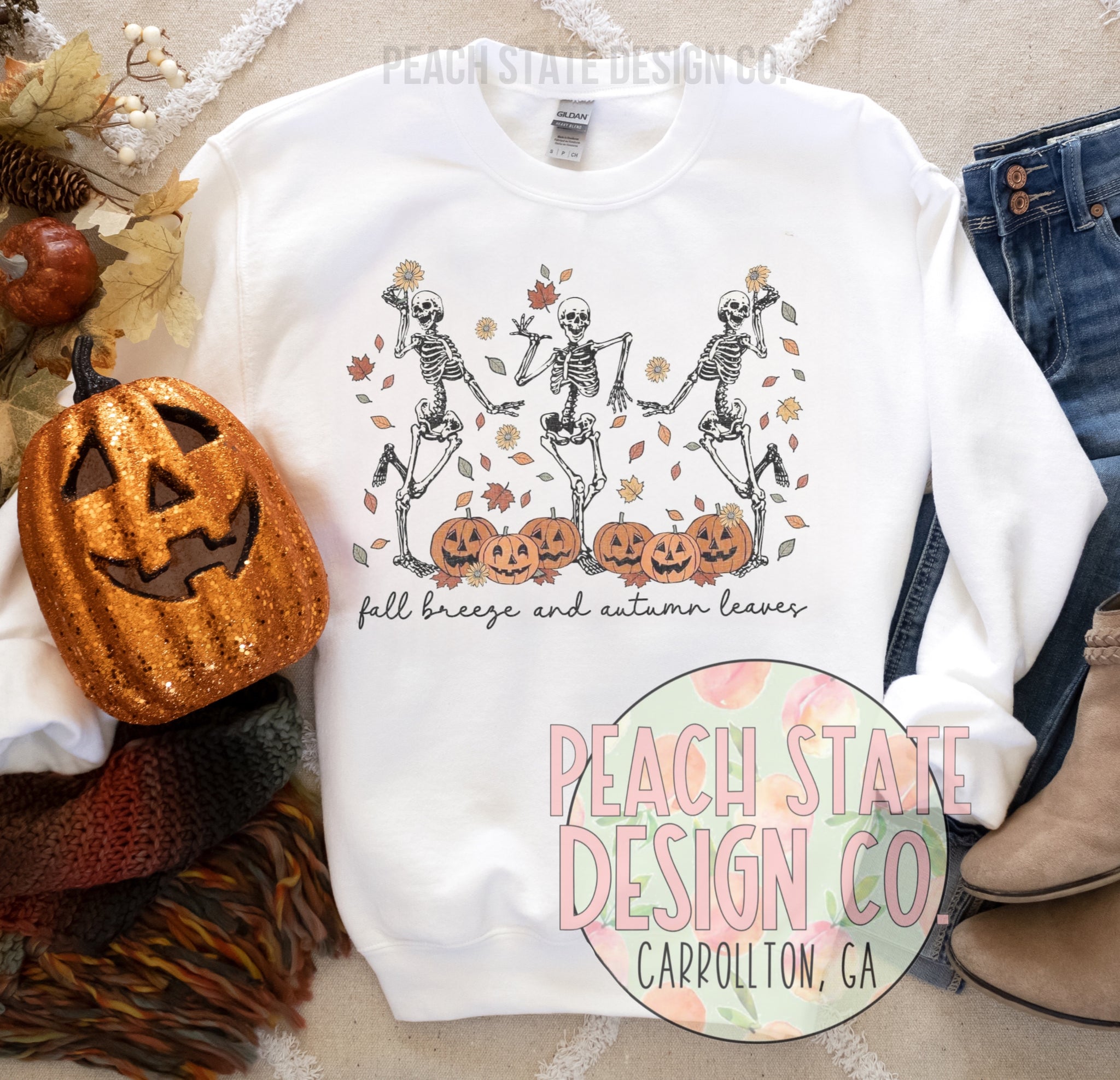 Fall Breeze & Autumn Leaves (Dancing skeletons) sweatshirt