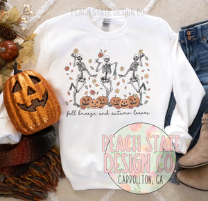 Fall Breeze & Autumn Leaves (Dancing skeletons) sweatshirt