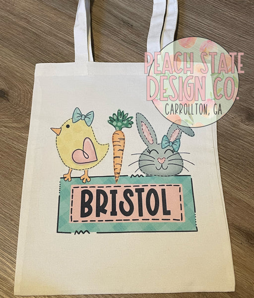 Personalized Easter tote bags