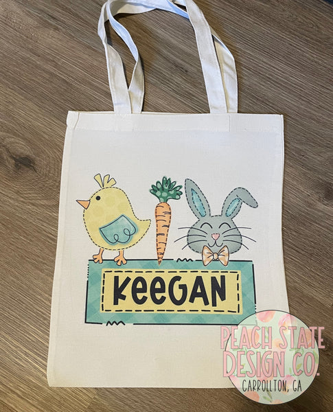 Personalized Easter tote bags