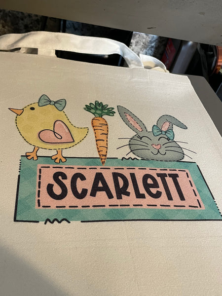 Personalized Easter tote bags
