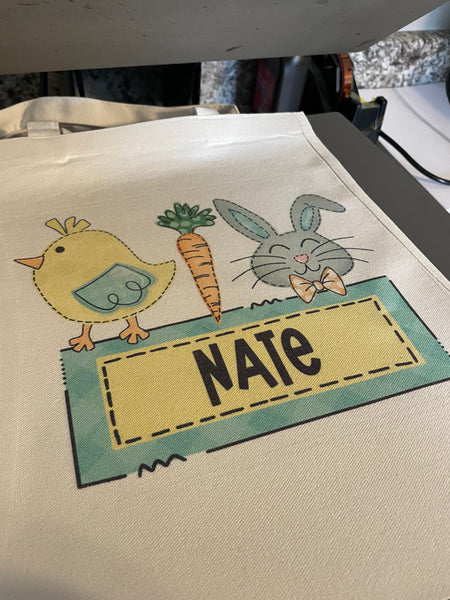 Personalized Easter tote bags
