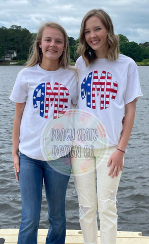 Stars & Stripes Monogram tee [all glitter]
