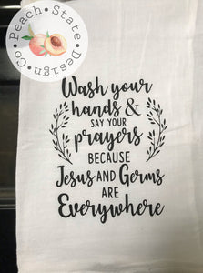 Jesus & Germs flour sack towel