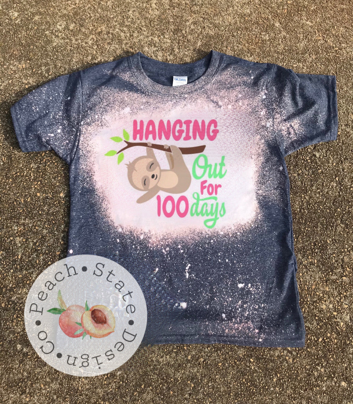 Sloth 100 days of school Bleached tee
