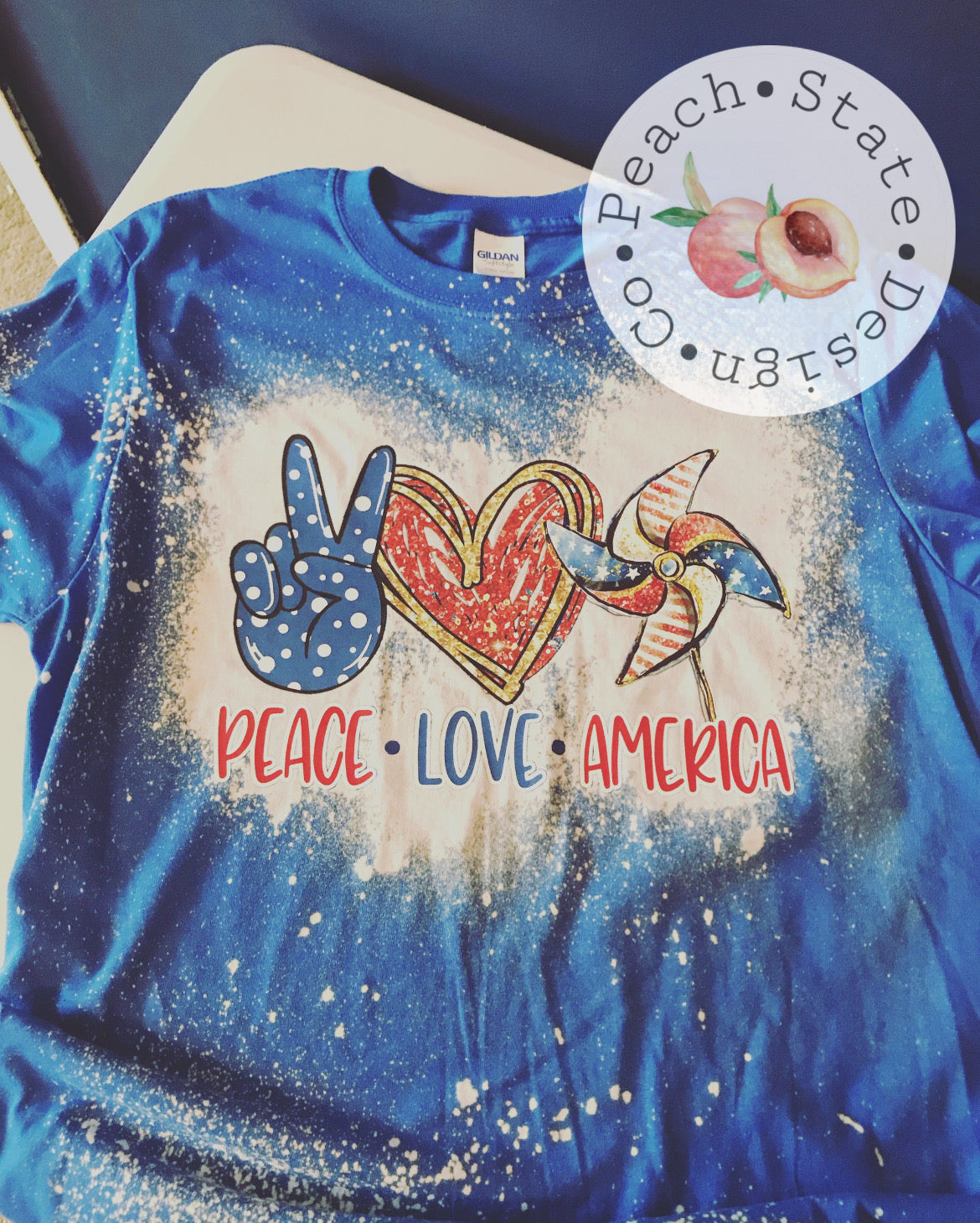 Peace, Love, America tee