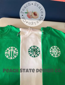 St.Patricks Day “pocket” monogram tee