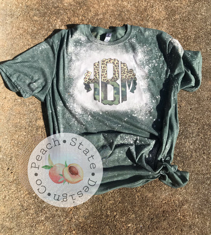 Cheetah to Camo [Scalloped Monogram tee]