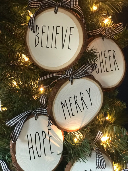 Farmhouse [Dunn inspired] Wood Ornaments