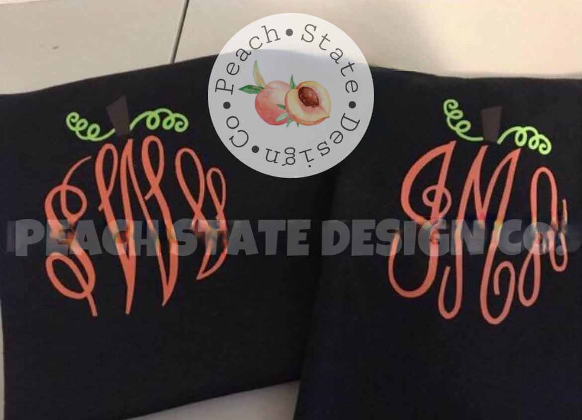 Pumpkin Monogram Shirt — Master Circle Initials — Pocket size