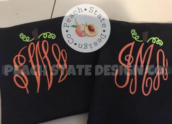 Pumpkin Monogram Shirt — Master Circle Initials — Pocket size