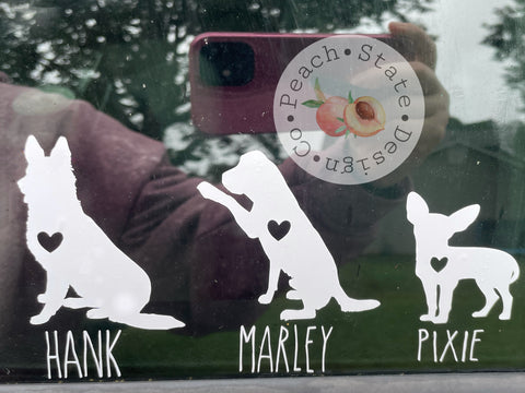 Dog Silhouette Decal (Customized)