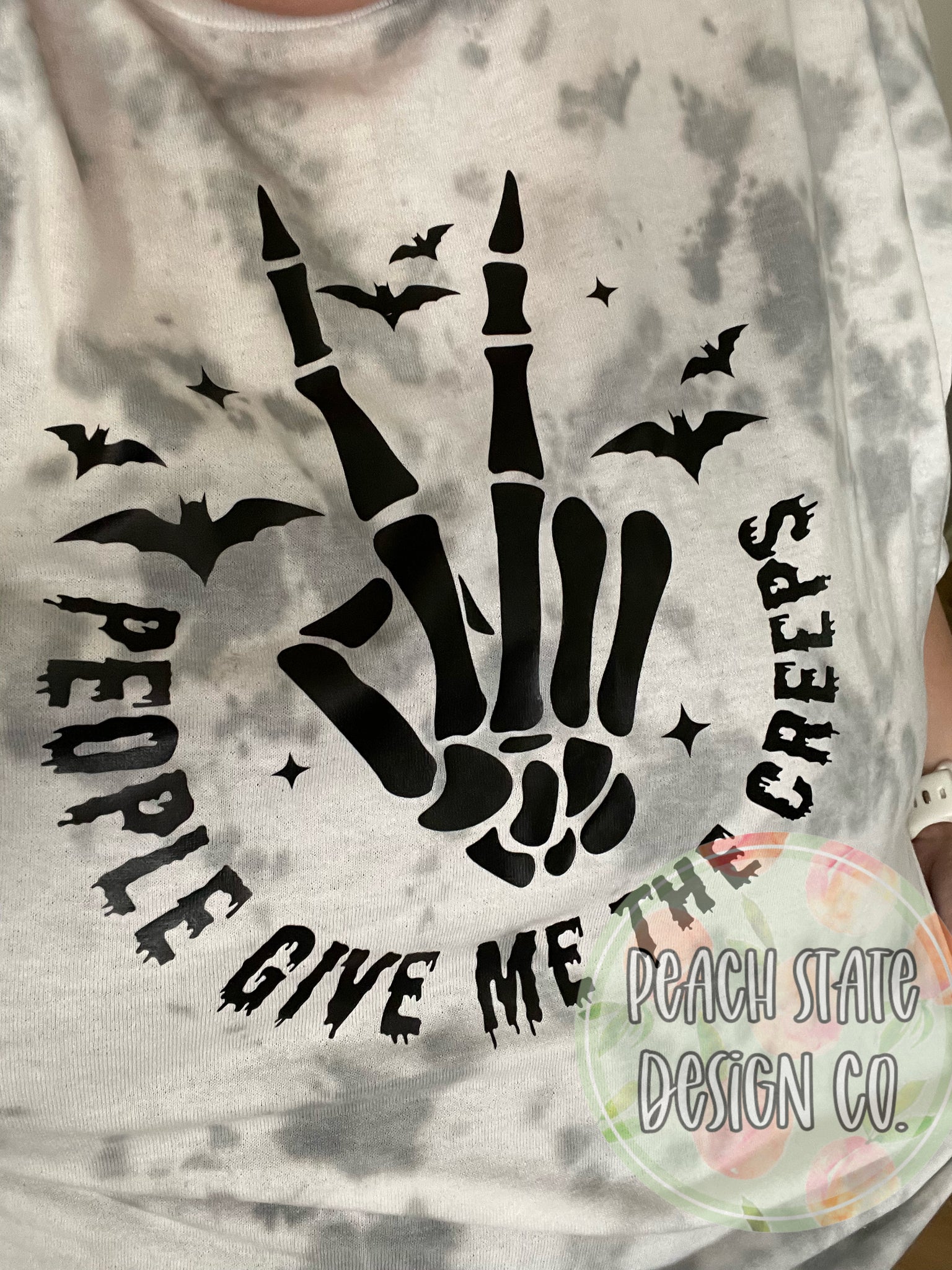 People Give Me The Creeps (gray tie dye tee)