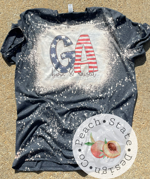GA born & raised (stars and stripes)