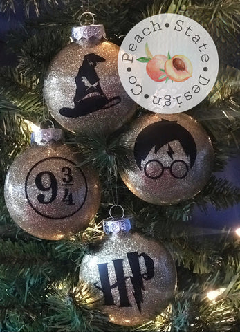HP [themed] glitter ornament SINGLE or SET (4)