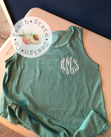 Comfort Color “pocket” monogram tank