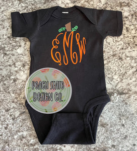 Pumpkin Monogram Onesie