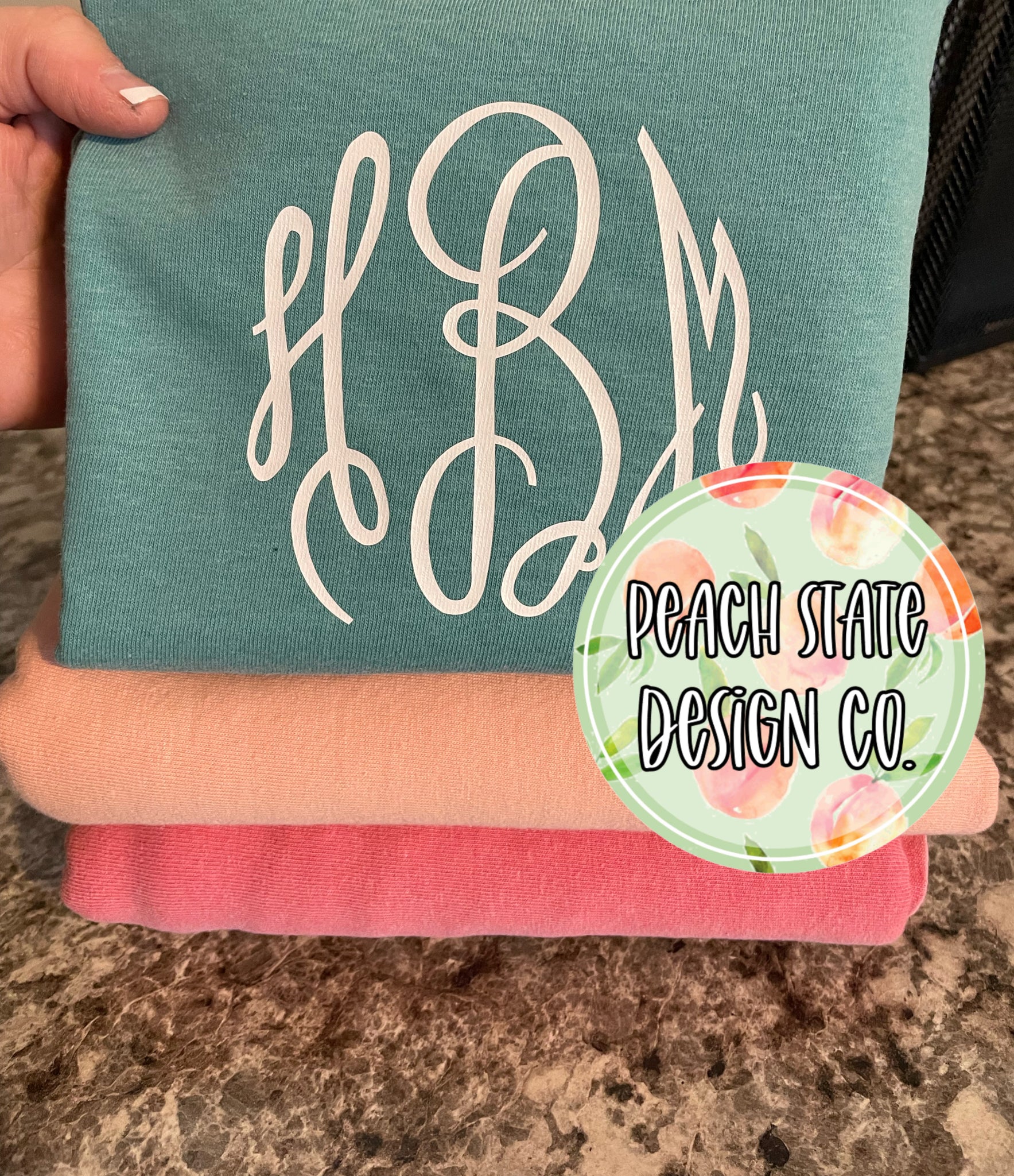 Comfort Color monogrammed tee