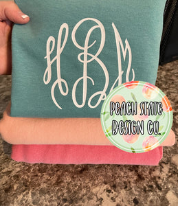 Comfort Color monogrammed tee