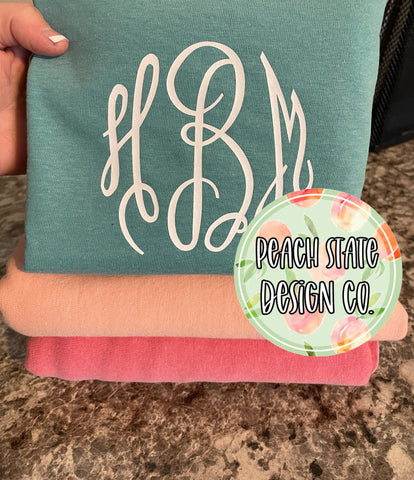 Comfort Color monogrammed tee