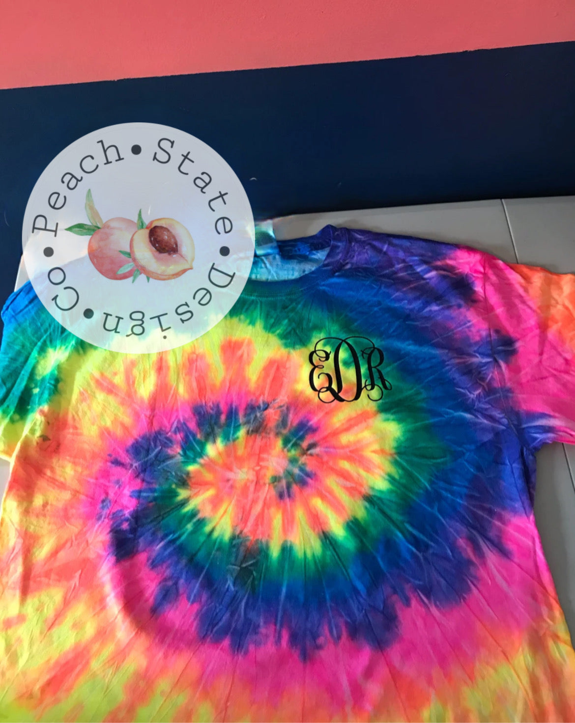 Monogrammed tie-dye shirt or tank