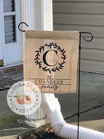 Personalized burlap garden flag