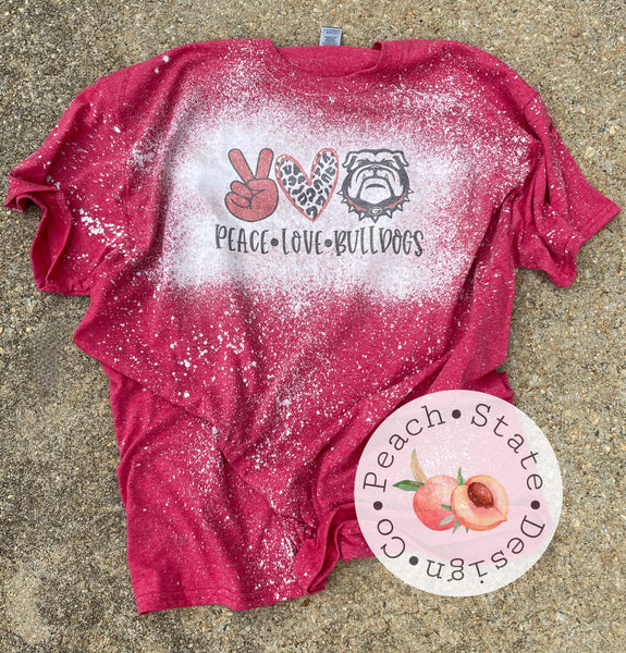 Peace, Love, Bulldogs [Bleached tee]