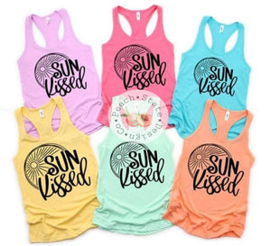 Sun Kissed ladies racer back tank