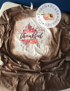 Split Thankful Fall design [bleached tee]