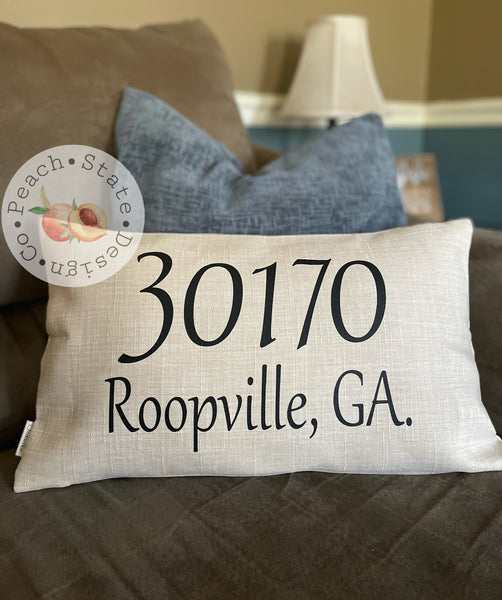 Zip Code & City Pillow Case