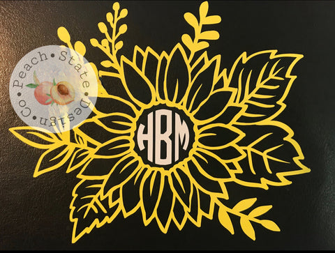 Sunflower with Monogram decal